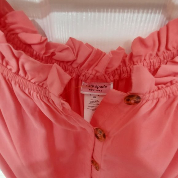 NWT Kate Spade New York Lychee Off the Shoulder Romper Swim Cover Up Sz S - Picture 8 of 16